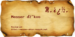 Messer Ákos névjegykártya